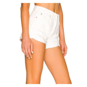 Free People Lasso Cutoff Frayed Distressed Jean Shorts Size 30 Optic White